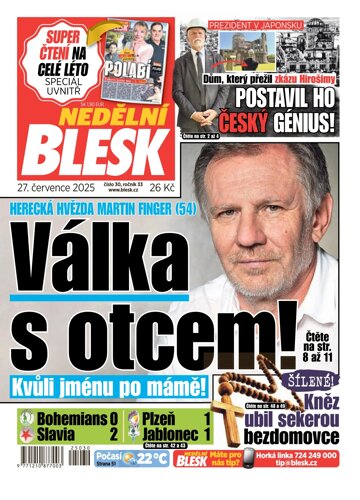 Obálka e-magazínu Nedělní Blesk 27.7.2025