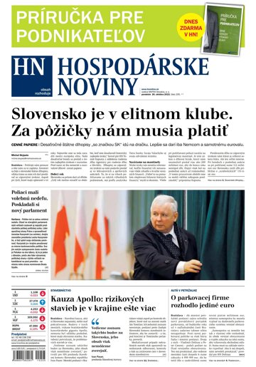 Obálka e-magazínu Hospodárske noviny 26.10.2015