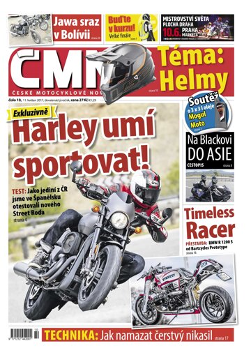 Obálka e-magazínu ČESKÉ MOTOCYKLOVÉ NOVINY 10/2017