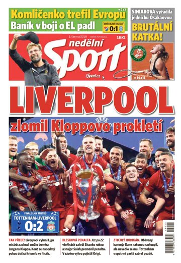 Obálka e-magazínu Nedělní Sport 2.6.2019