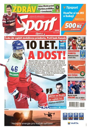 Obálka e-magazínu Sport 28.5.2022