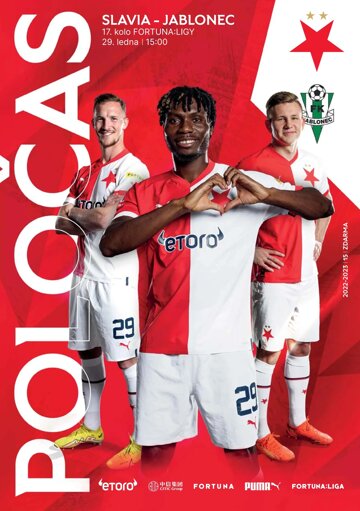 Obálka e-magazínu Poločas 2022/23, č.15: Slavia - Jablonec