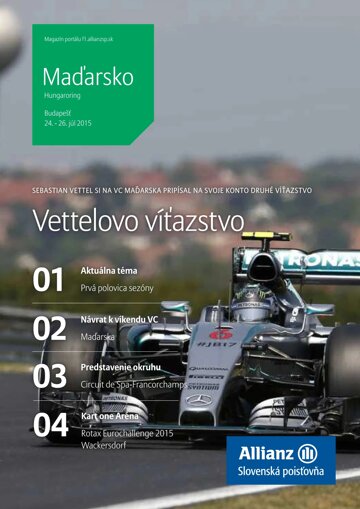 Obálka e-magazínu Magazín F1 8/2015