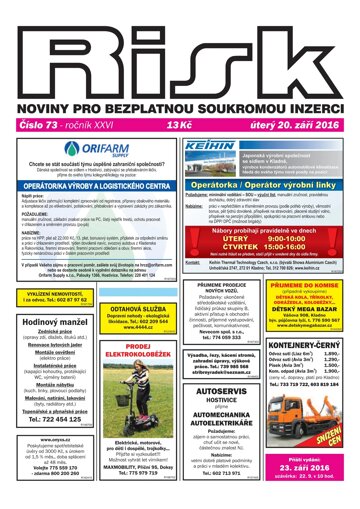 Obálka e-magazínu Risk 73/2016