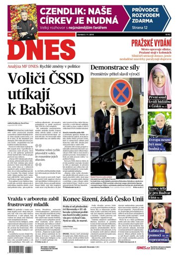 Obálka e-magazínu MF Dnes 3.11.2016