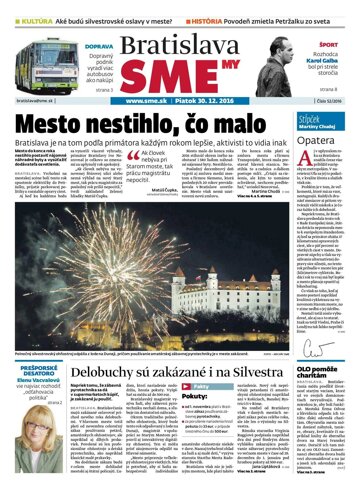 Obálka e-magazínu SME Bratislava 30/12/2016