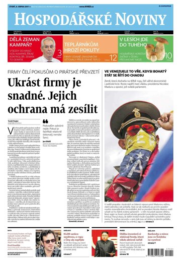 Obálka e-magazínu Hospodářské noviny 151 - 8.8.2017