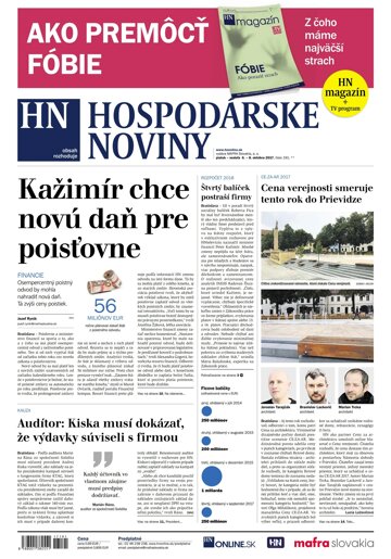 Obálka e-magazínu Hospodárske noviny 06.10.2017