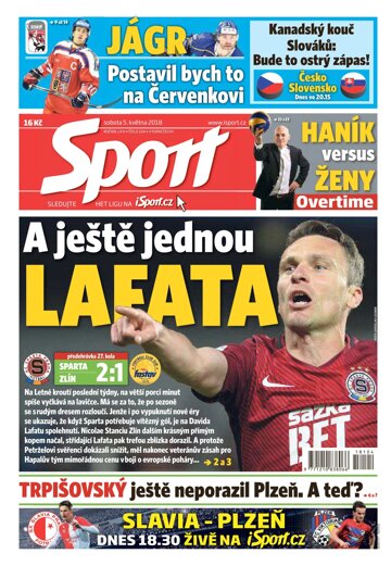 Obálka e-magazínu Sport 5.5.2018