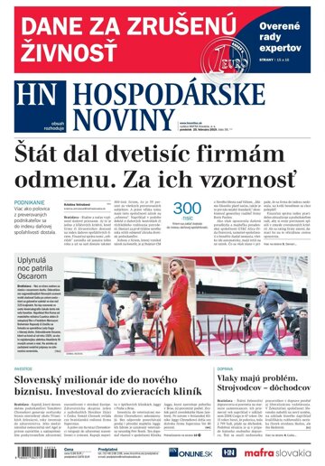 Obálka e-magazínu Hospodárske noviny 25.02.2019