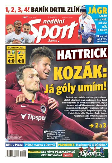 Obálka e-magazínu Nedělní Sport 6.10.2019