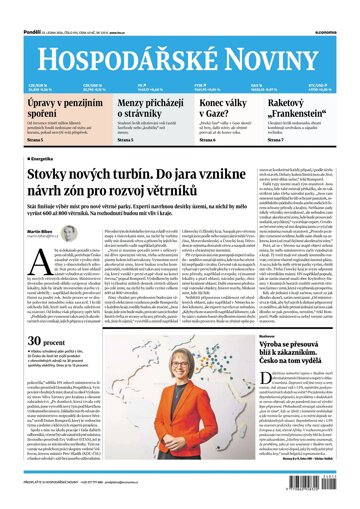 Obálka e-magazínu Hospodářské noviny 015 - 22.1.2024