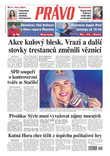 Obálka e-magazínu Deník Právo 10.2.2025