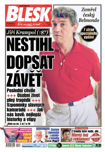 Obálka e-magazínu Blesk 28.7.2025
