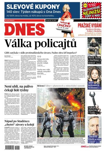 Obálka e-magazínu MF Dnes 22.10.2015