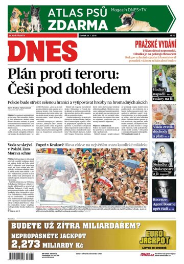 Obálka e-magazínu MF Dnes 28.7.2016