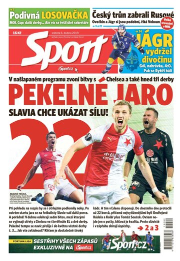 Obálka e-magazínu Sport 6.4.2019