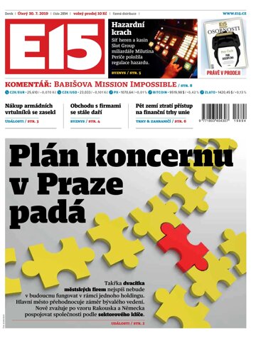 Obálka e-magazínu E15 30.7.2019