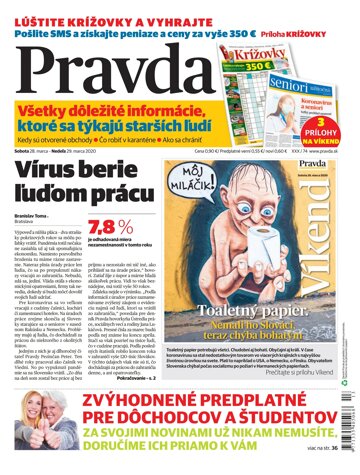 Obálka e-magazínu Pravda 28. 3. 2020