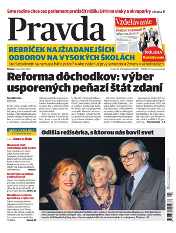 Obálka e-magazínu Pravda 9. 11. 2022