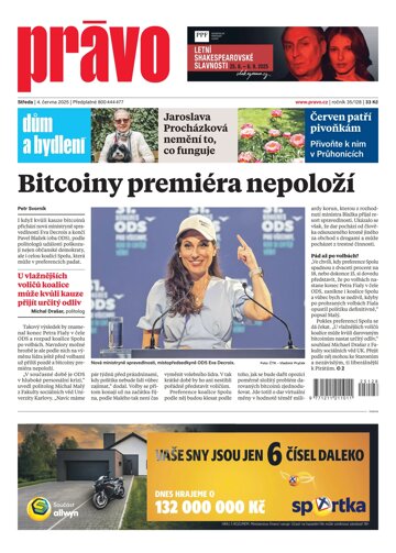Obálka e-magazínu Deník Právo 4.6.2025