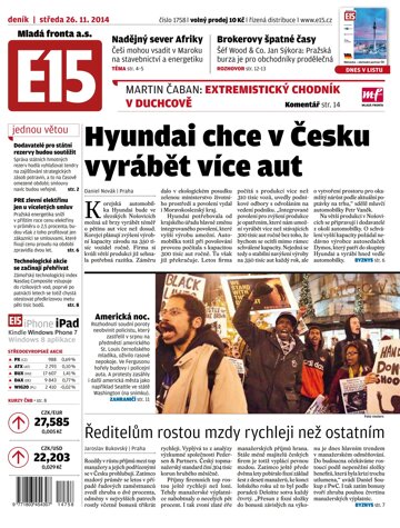 Obálka e-magazínu E15 26.11.2014