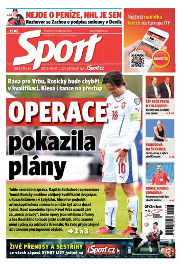 Obálka e-magazínu Sport 13.8.2015