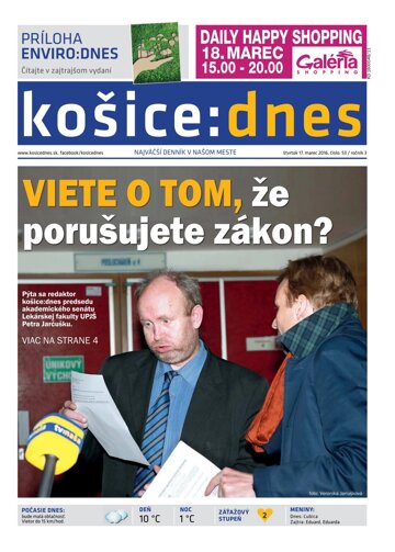 Obálka e-magazínu košice:dnes 17.3.2016