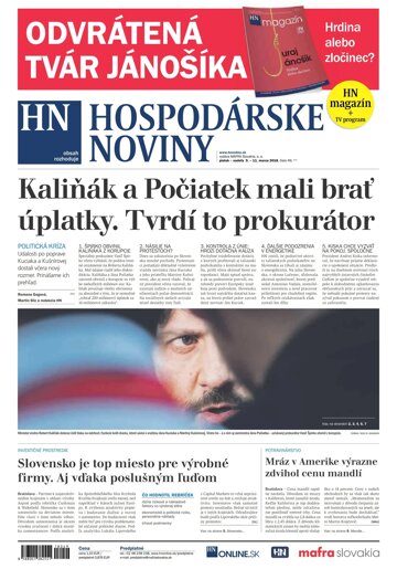 Obálka e-magazínu Hospodárske noviny 09.03.2018