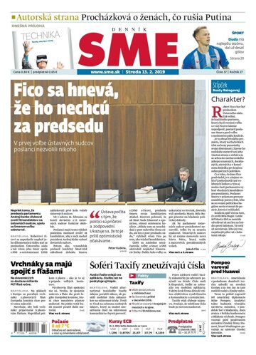Obálka e-magazínu SME 13.2.2019