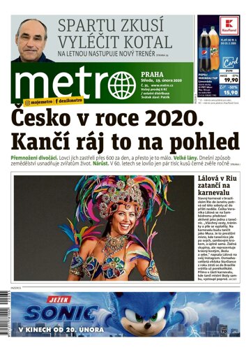 Obálka e-magazínu deník METRO 19.2.2020