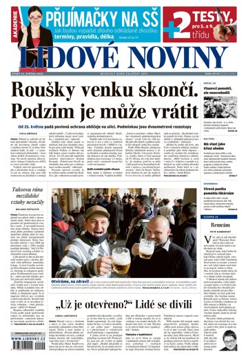 Obálka e-magazínu Lidové noviny 12.5.2020