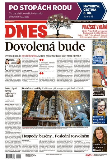 Obálka e-magazínu MF Dnes 16.5.2020