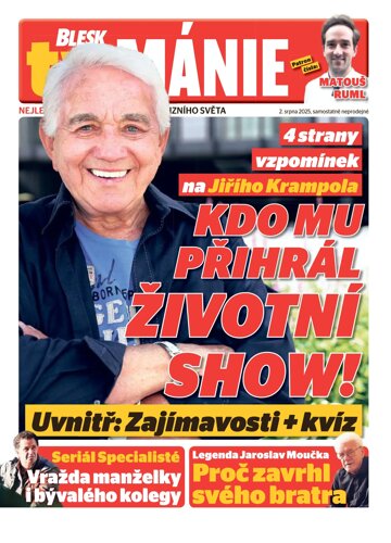 Obálka e-magazínu Blesk Tv manie 2.8.2025