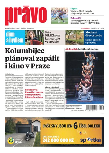 Obálka e-magazínu Deník Právo 13.8.2025
