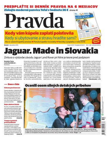 Obálka e-magazínu Pravda 9. 12. 2015