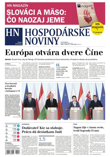Obálka e-magazínu Hospodárske noviny 22.07.2016