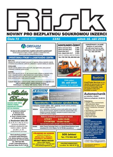 Obálka e-magazínu Risk 72/2016