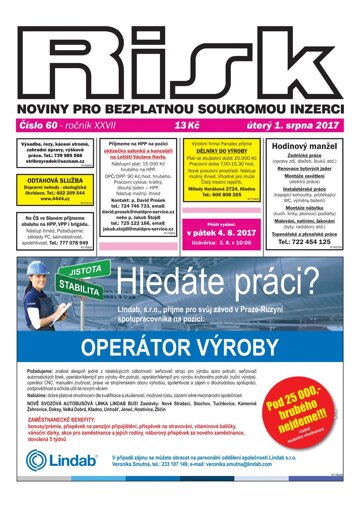 Obálka e-magazínu Risk 60/2017