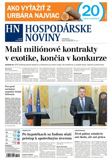 Obálka e-magazínu Hospodárske noviny 24.08.2017