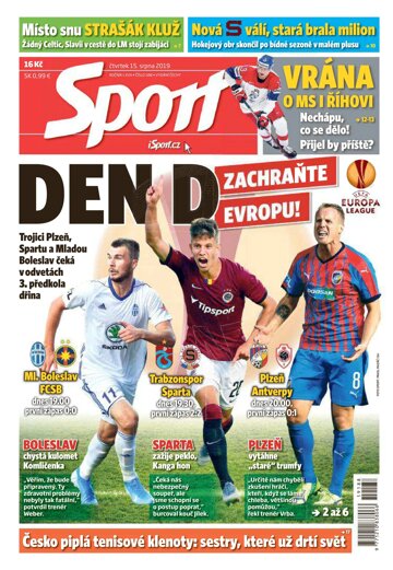 Obálka e-magazínu Sport 15.8.2019