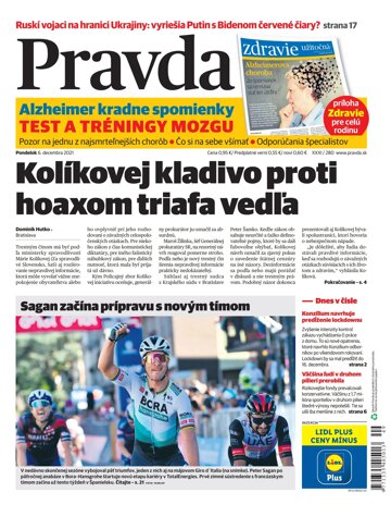 Obálka e-magazínu Pravda 6. 12. 2021