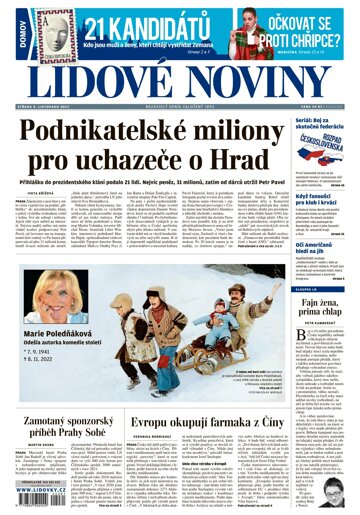 Obálka e-magazínu Lidové noviny 9.11.2022