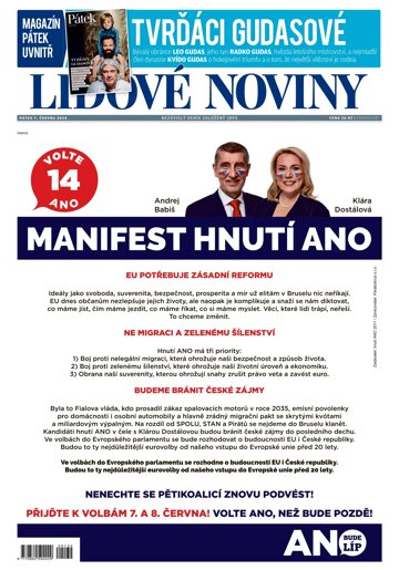 Obálka e-magazínu Lidové noviny 7.6.2024