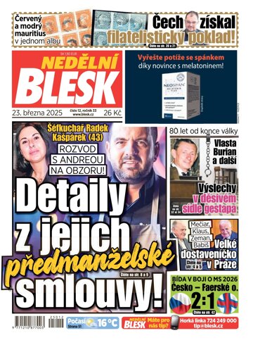Obálka e-magazínu Nedělní Blesk 23.3.2025