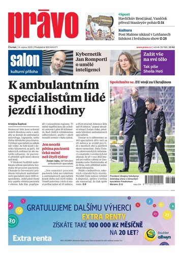 Obálka e-magazínu Deník Právo 14.8.2025