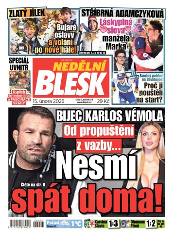 Obálka e-magazínu Nedělní Blesk 15.2.2026