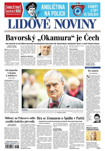 Obálka e-magazínu Lidové noviny 6.10.2015