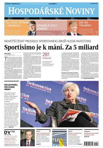 Obálka e-magazínu Hospodářské noviny 243 - 17.12.2015