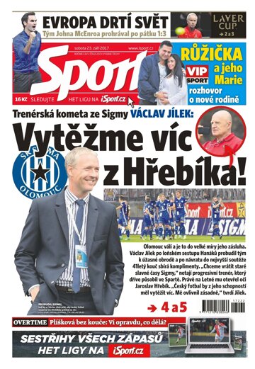 Obálka e-magazínu Sport 23.9.2017